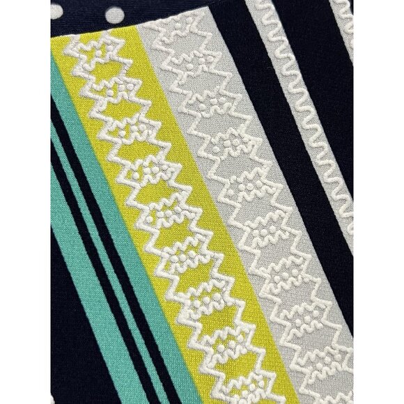 Madison Leigh Dress Womens‎ 16 Multicolor Striped Polka Dot 3/4 Sleeve Bow Trim - Picture 4 of 11